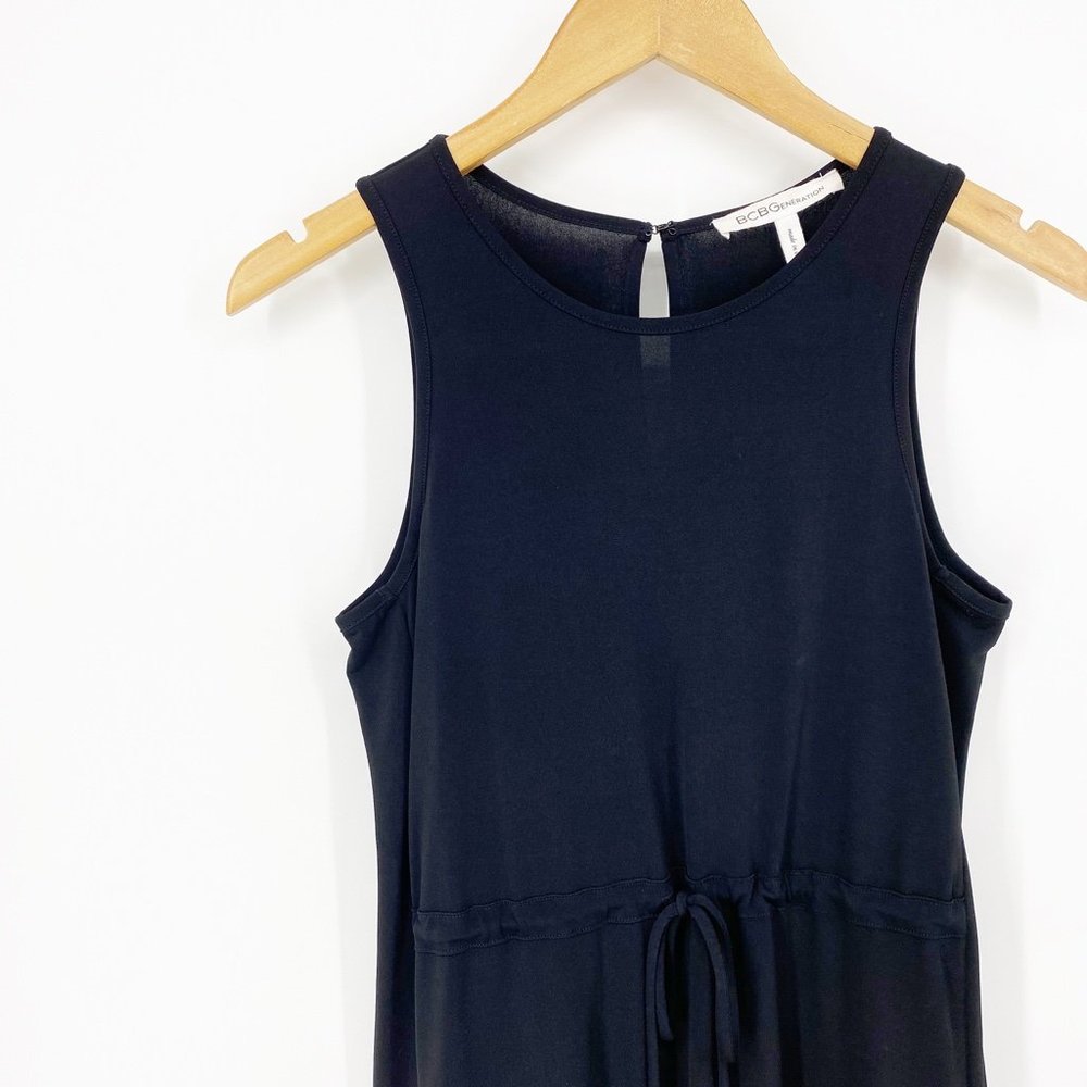 BCBGeneration Drawstring Black Tank Dress Size XS - Picture 4 of 7